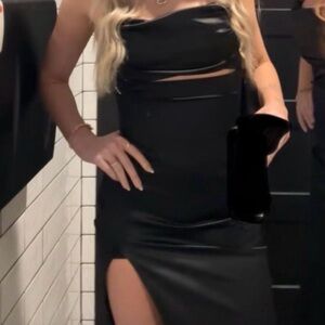 Windsor Black Strapless Cutout Dress